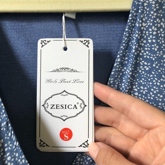 Blue Wrap Dress - Picture 8 of 9